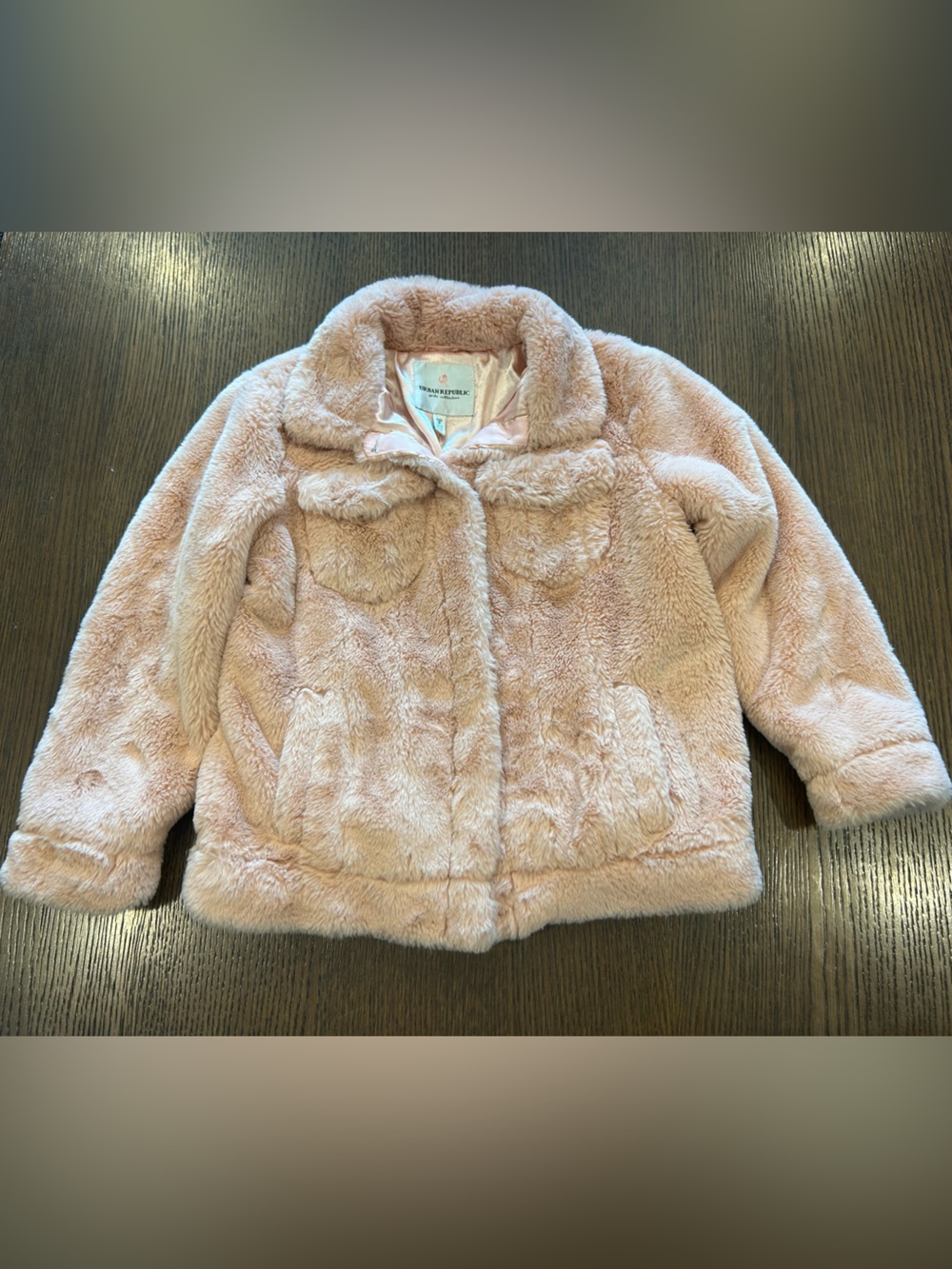 Urban Republic Light Pink Faux Fur Coat for Kids